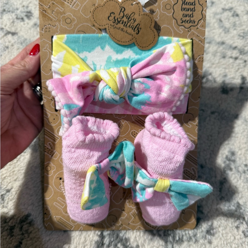 Baby Essentials Headband and Socks Set - Tye Dye
